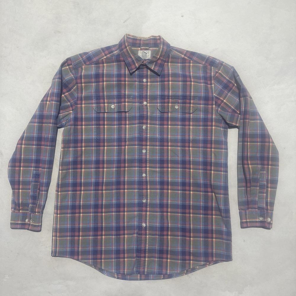 Vintage L.L. Bean Flannel Shirt Plaid Men's SZ Large Tall Gorpcore Y2K Pockets